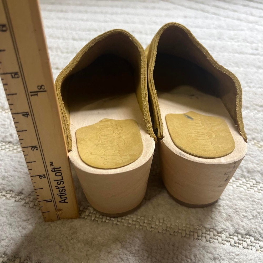 Sandgrens Rome studded clog mule size 8/8.5 Sweden Made Boho wooden heel studded - Picture 6 of 8